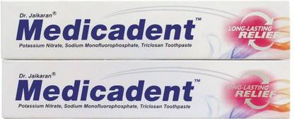 Dr. Jaikaran Medicadent Toothpaste Tripple action formula for Teeth sensitivity, Decay & Cavity Protection Pack Of 2 Toothpaste