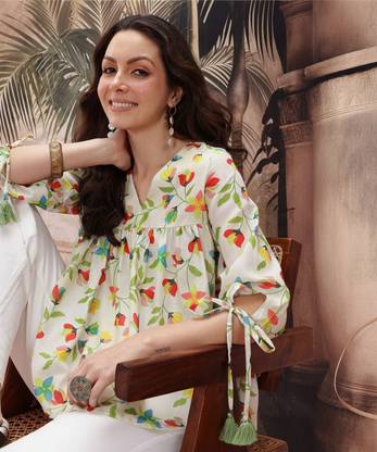 Sangria Casual Printed Women Green Top
