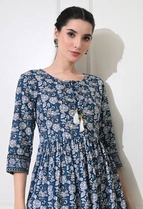 Glowworld Casual Printed Women Blue Top