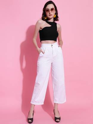 KOTTY Casual Solid Women Black Top