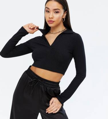 ASAD GARMENTS Casual Solid Women Black Top