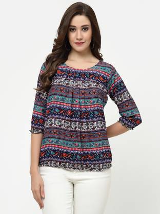 Casual Printed Women Multicolor Top