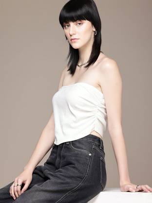 Roadster Casual Solid Women White Top