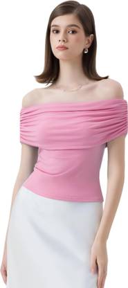 SIGHTBOMB Formal Solid Women Pink Top
