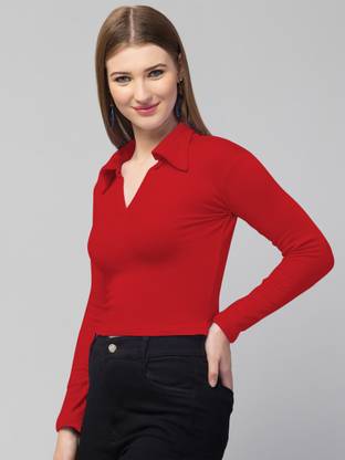 Dream Beauty Fashion Casual Solid Women Red Top