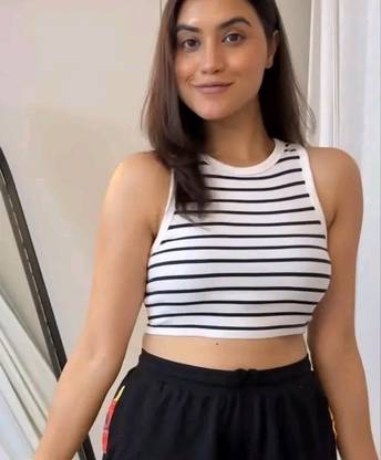 Western Darji Casual Striped Women White Top