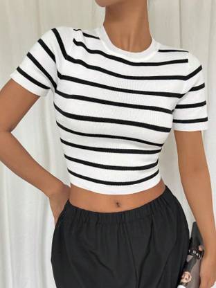 Aahwan Casual Striped Women White Top