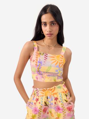 The Souled Store Casual Graphic Print Women Multicolor Top