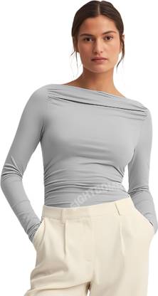 SIGHTBOMB Formal Solid Women White Top