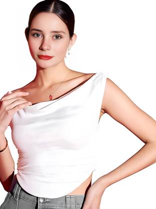 VOGARD Party Solid Women White Top