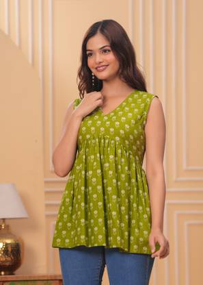 Royal Marque Casual Printed Women Green Top