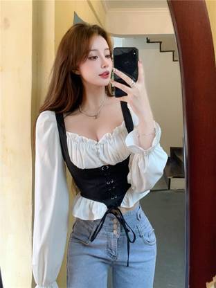 Icw Casual Lace Women Black Top