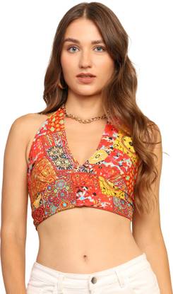 Gale Girls Beach Wear Geometric Print Women Orange Top