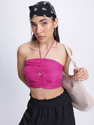 Glitchez Casual Solid Women Maroon Top