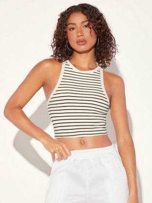 Aahwan Casual Striped Women White Top