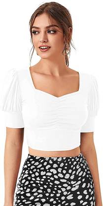 Projas Casual Solid Women White Top