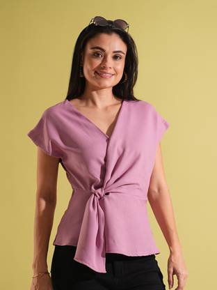 Globus Formal Solid Women Pink Top