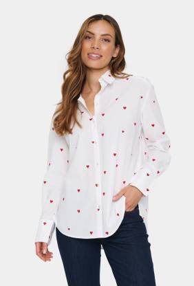 Femibazaar Women Embroidered Casual White Shirt