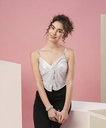 Globus Party Embellished Women White Top
