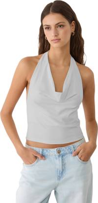 SIGHTBOMB Formal Solid Women Grey Top