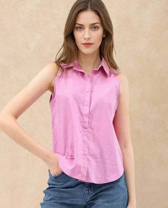 RAREISM Party Solid Women Pink Top