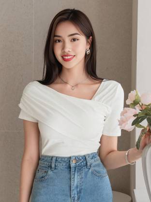 veshh Casual Solid Women White Top