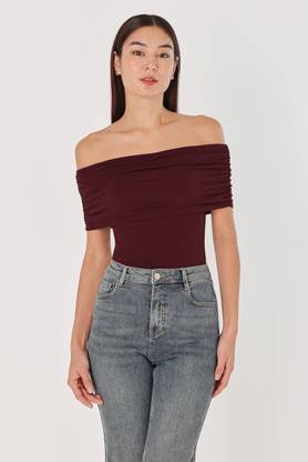 SIGHTBOMB Formal Solid Women Maroon Top