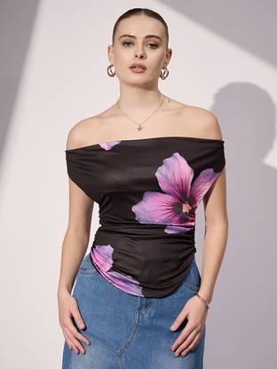 Uptownie Lite Casual Printed Women Purple Top