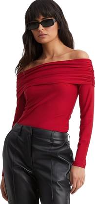 SIGHTBOMB Party Solid Women Red Top
