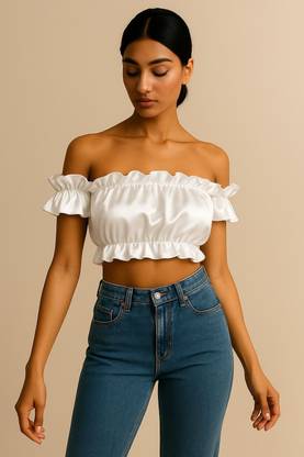 Sajni Style Casual Solid Women White Top