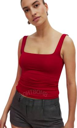 SIGHTBOMB Party Solid Women Red Top
