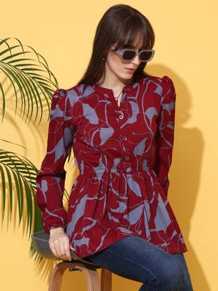 Sheetal Associates Casual Printed Women Maroon Top