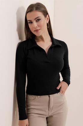 Dream Beauty Fashion Casual Solid Women Black Top