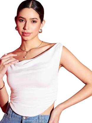 Istyle Can Casual Solid Women White Top