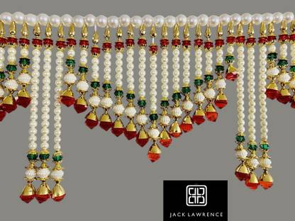 Jack Lawrence Crystal Perl handmade Toran/Bandarwal Multi Zula Door Hanging Toran