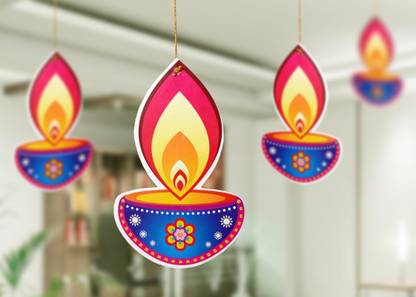 TOYXE Paper Hanging Deepak for Diwali Decoration Toran