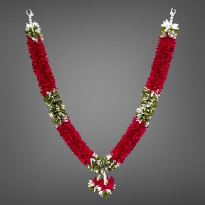 RishiArt Rishi Garland for God Photo Frame Decoration Flowers Pink and White Soft Fabric Garland