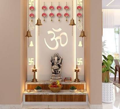 True Décor Set Of 6 Lotus Hangings For Decoration Mandir Decor Toran
