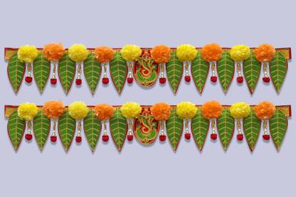 Jack Lawrence Jack Lawrence Artificial Marigold Flower and Leaf Toran for Door Home Decor Toran