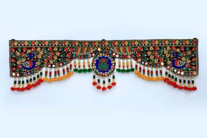 BLACK BERLIN Traditional Door Hanging Bandarwal Toran for Beautiful Peacock with Ganesha Toran