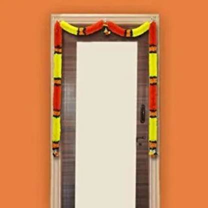 Sirgan Sirgan Artificial Fabric Flower Entrance Door Thoranam For Pooja/Diwali Toran