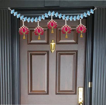Happy Customise Door Hanging Lotus MDF Garland