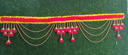 A2 Fashion Traditional Premium Pompom Beaded Rajasthani Designer Toran For Main Door Toran Toran
