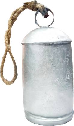 athizay Athizay Hanging Large Harmony Bell Wrought Iron with Silver Finish Toran