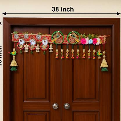 delisha karigari parrot with shankh design toran Toran