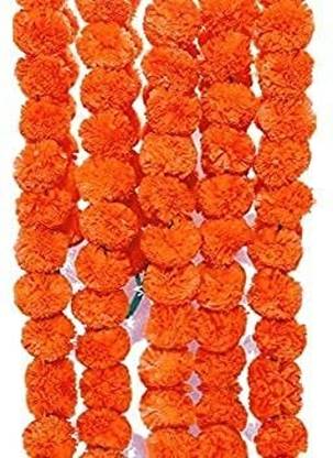 Pdp Artificial Flower Hanging 5 Pcs Set Orange Colour Toran