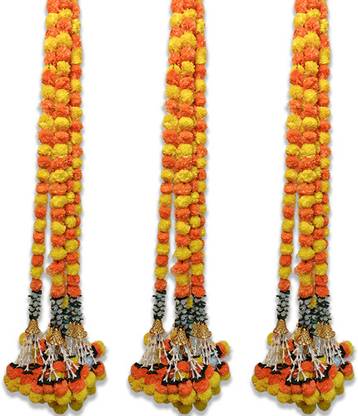 Povij 6PCS Jumbo Gedha 5feet Artifical FLower Lari Toran
