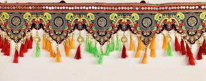 P A HEALTH AND FITNESS Traditional Embrodary&Tassels Toran/Bandarwal Main Gate Home Decor[3Feet] Toran