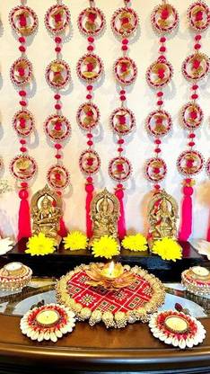 Nutts Handmade Moti Chudi with Lattu Latkan Wall Door Hanging Toran