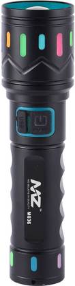 MZ M036 (ZOOMABLE METAL LED TORCH)3 Modes Flashlight, Super Bright 80W LED Light Torch